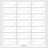 ダスティーブルーの雪の花　冬のモダンなゲストへの住所 シール (シート)