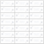 ダスティーブルーの雪の花　冬のモダンなゲストへの住所 シール (正面)