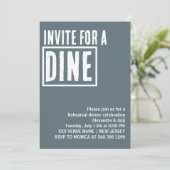 ダスティーブルーの食事リハーサルディナー招待状 招待状 (スタンド正面)