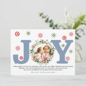 ダスティーブルーのJoy クリスマスの花輪の写真 シーズンカード (スタンド正面)