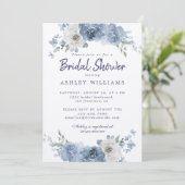 ダスティーブルーアイボリーのブライダルシャワー 招待状 (スタンド正面)