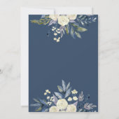 ダスティーブルーアンドクリームフローラキンセニェラ誕生日 招待状