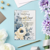 ダスティーブルーアンドクリーム結婚式招待状アクリル アクリル招待状 (インサイチュ (ウェディング))