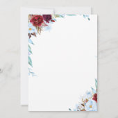 ダスティーブルーアンドバーガンディーレッド婚約パーティ 招待状 (裏面)