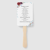 ダスティーブルーアンドブルゴーニュフローラ結婚式 プログラム ハンドファン (裏面)