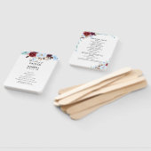 ダスティーブルーアンドブルゴーニュフローラ結婚式 プログラム ハンドファン (組立なし)