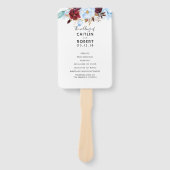 ダスティーブルーアンドブルゴーニュフローラ結婚式 プログラム ハンドファン (正面)