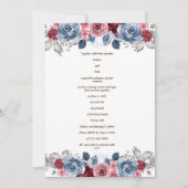 ダスティーブルーアンドブルゴーニュ結婚式招待状 招待状 (正面)