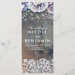 ダスティーブルーアンドマルーンフローラ結婚式 プログラム