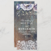 ダスティーブルーアンドマルーンフローラ結婚式 プログラム (正面/裏面)