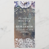 ダスティーブルーアンドマルーンフローラ結婚式 プログラム (正面)