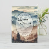 ダスティーブルーアンドモチャブラウンマウンテンズブライダルシャワー 招待状 (スタンド正面)