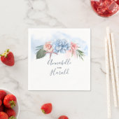 ダスティーブルーアンド赤面ビーチ結婚式 スタンダードカクテルナプキン (インサイチュ)