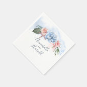 ダスティーブルーアンド赤面ビーチ結婚式 スタンダードカクテルナプキン (角)