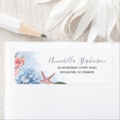 ダスティーブルーアンド赤面ビーチ結婚式 ラベル (インサイチュ)