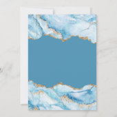 ダスティーブルーアンド金ゴールドアゲートウェディングシャワー 招待状 (裏面)