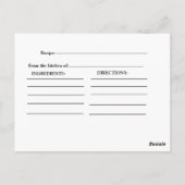 ダスティーブルーイウカリプト   ブライダルシャワーレシピ ポストカード (裏面)