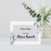ダスティーブルーイカリプサス ブライダルシャワー レシピ ポストカード (スタンド正面)