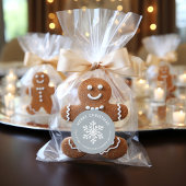 ダスティーブルーウィンター雪の結晶クリスマスギフトタグ ラウンドシール