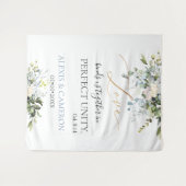 ダスティーブルーウォーターカラーイウカリプト、 Col. 3:14 タペストリー (正面(横))