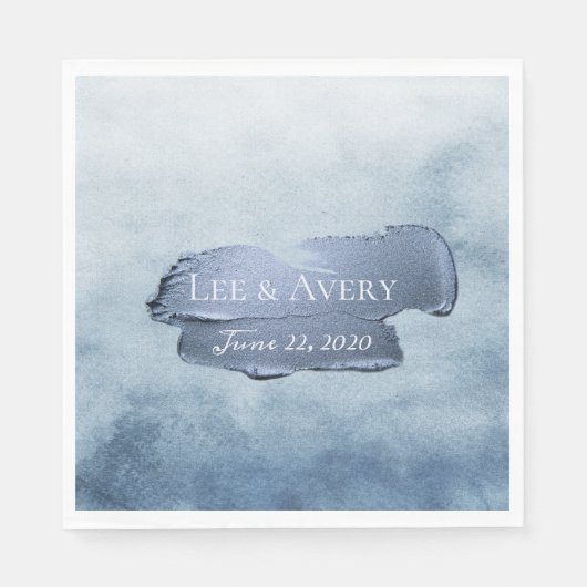 ダスティーブルーウォーター色とアクリル スタンダードランチョンナプキン (正面)