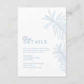 ダスティーブルーエレガントボタニカルリーフディテール エンクロージャーカード (正面)