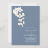 ダスティーブルーオーチッドエレガントウェディング 招待状 (正面)