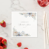 ダスティーブルーガーデンフラワーブライダルシャワー スタンダードカクテルナプキン (インサイチュ)