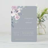 ダスティーブルーガーデン フラワー ウェディング 招待状 (スタンド正面)