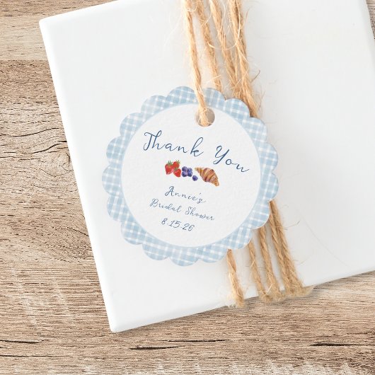 ダスティーブルーギンガム ブランシュ ブライズシャワー サンクス フェイバータグ