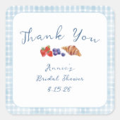 ダスティーブルーギンガム ブランシュ ブライダルシャワー 感謝 スクエアシール (正面)