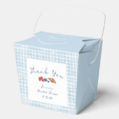 ダスティーブルーギンガム ブランシュ ブライダルシャワー 感謝 フェイバーボックス (正面)
