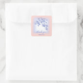 ダスティーブルーグリッター フローラル ローズ ブラッシュ スウィート16 スクエアシール (バッグ)