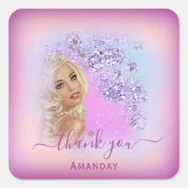 ダスティーブルーグリッター ベリーサンクス スウィート16 プリンセス スクエアシール