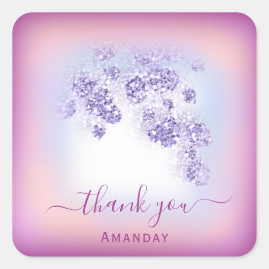 ダスティーブルーグリッター ベリー サンクス スウィート16 スクエアシール (正面)