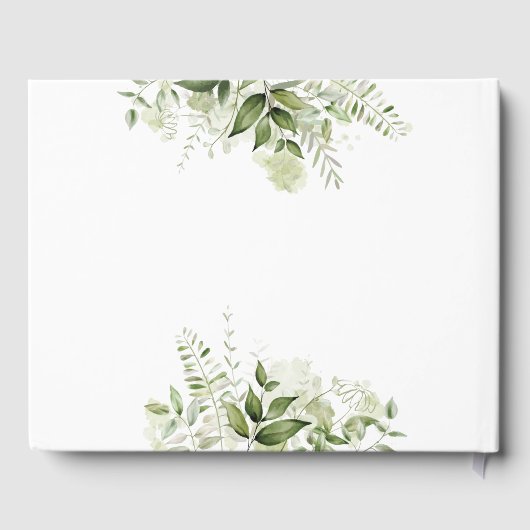 ダスティーブルーグリーンの文字のベイビーシャワー ゲストブック (裏面)