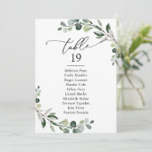 ダスティーブルーグリーンウェディング席割りカード 招待状 (スタンド正面)