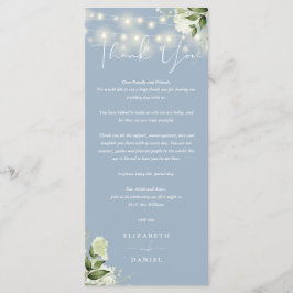 ダスティーブルーグリーンウェディング感謝カード メニュー