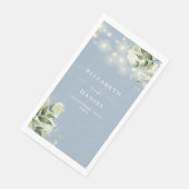 ダスティーブルーグリーンリースストリングライトウェディング (コーナー)