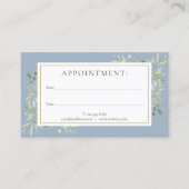 ダスティーブルーグリーンリー金ゴールドアポイントメントカード 名刺 (正面)