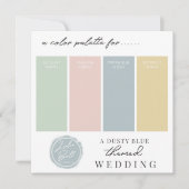 ダスティーブルーグリーン ブラッシュ & イエロー カラー パレット カード (正面)