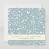 ダスティーブルーグレーとアイボリーの花柄 受付のみ 招待状 (裏面)