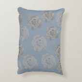 ダスティーブルーグレー フローラル グレー ダーク エレガント クラシック アクセントクッション (裏面(縦))
