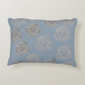 ダスティーブルーグレー フローラル グレー ダーク エレガント クラッシィ アクセントクッション (裏面)