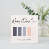 ダスティーブルーコーラル カラーパレット（16進コード付き） サンキューカード (スタンド正面)