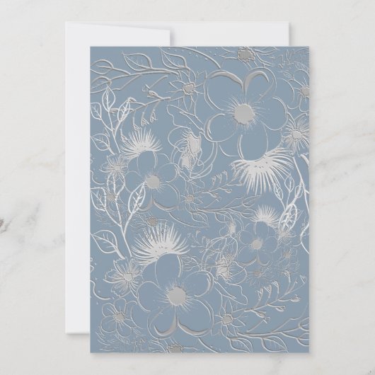 ダスティーブルーシルバー結婚式披露宴 招待状 (裏面)