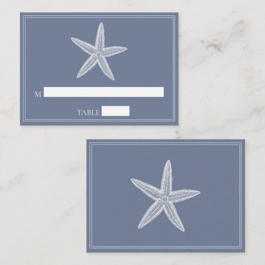 ダスティーブルースターフィッシュ結婚の座席表 プレイスカード (正面/裏面)