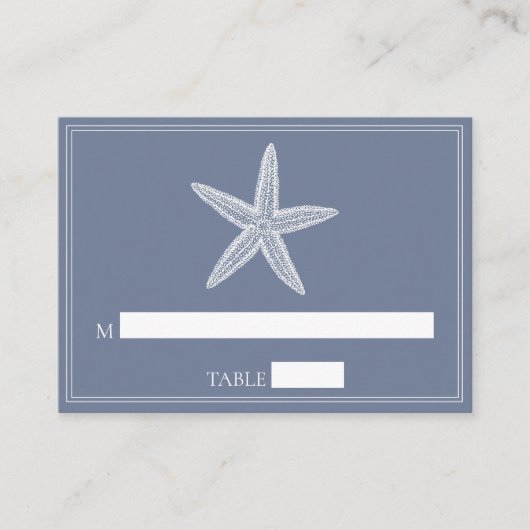 ダスティーブルースターフィッシュ結婚の座席表 プレイスカード (正面)