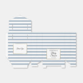 ダスティーブルーストライプ エレガントゴールドベイビーシャワー フェイバーボックス (折り畳みなし)