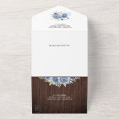 ダスティーブルーズブルーフローラレースメイスンジャールバーンウッドズ結婚ズ オールインワン招待状 (外側)